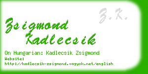 zsigmond kadlecsik business card